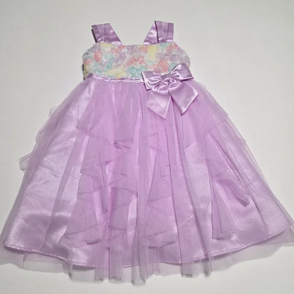 Jona Michelle Pastel Floral Dress with Lavender Tulle, Girls' Size 3T - Picture 1 of 10